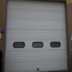 White Tall Commercial Garage Door with 3 Windows