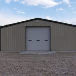 Metal Building with Garage Door